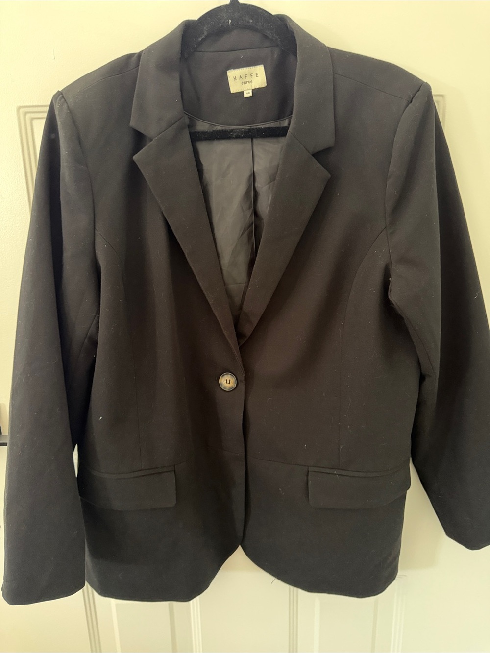KAFFE Black Single-Button Tailored Blazer